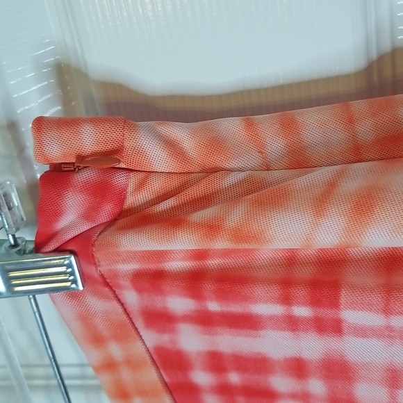 Anthropologie Eva Franco Flounced Orange Pink White Midi Skirt - Picture 6 of 14